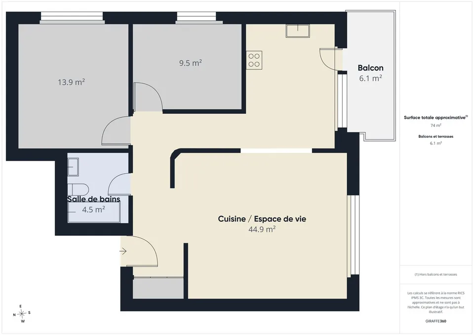 Schönes 3.5-Zimmer-Apartment im modernen Stil komplett renoviert