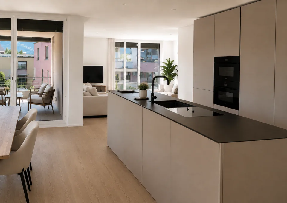 Appartement exclusif de 3,5 pièces en première occupation avec un panorama Rigi de rêve