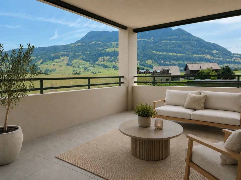 Appartement exclusif de 3,5 pièces en première occupation avec un panorama Rigi de rêve