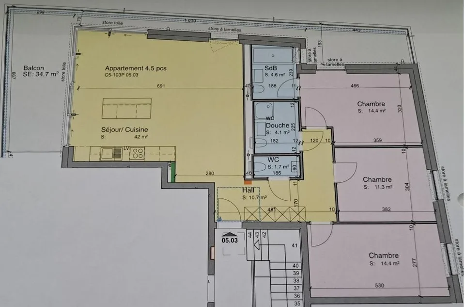 Appartement de 4.5 pièces avec balcon à Bulle