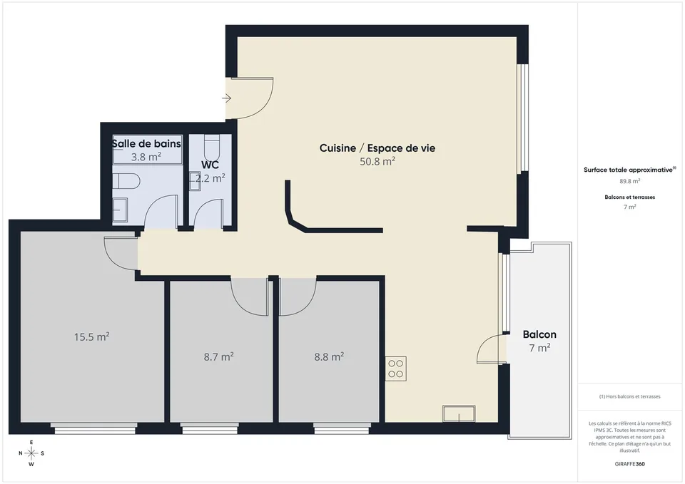 Magnificent 4.5-room apartment renovated with modern interior
