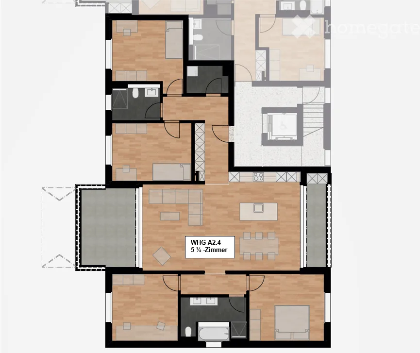 Spacious 5.5-room new apartment