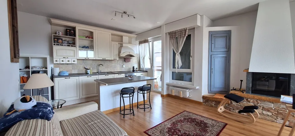 Zentrum Lugano, Dachgeschoss, 2,5 Zimmer, Terrasse, Balkon, überdachter Parkplatz
