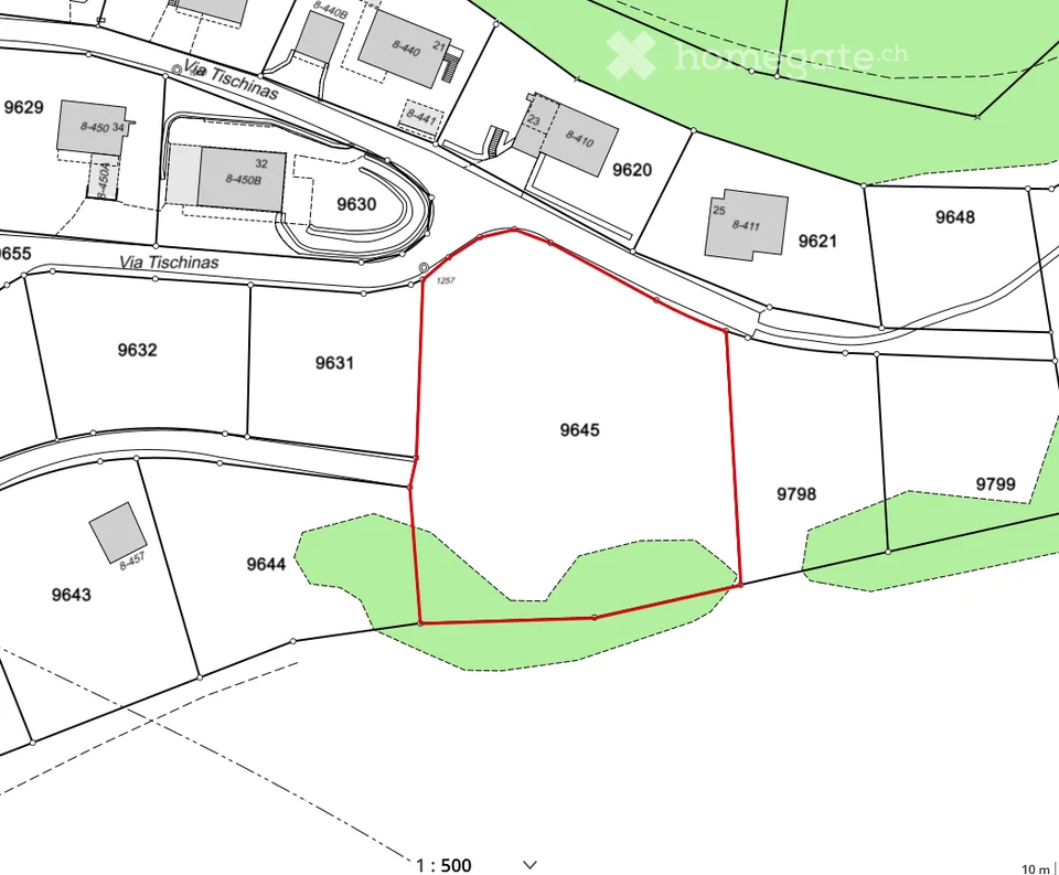 Attraktives, voll erschlossenes Bauland am Sonnenhang von Ilanz – 2'069 m²/450.-- mit Projekt