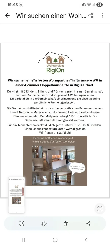 WG Zimmer in grosser Doppelhaushälfte