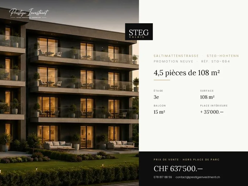 STG-694 ? 4,5 pièces de 108 m², dernier étage, CHF 637'500.--