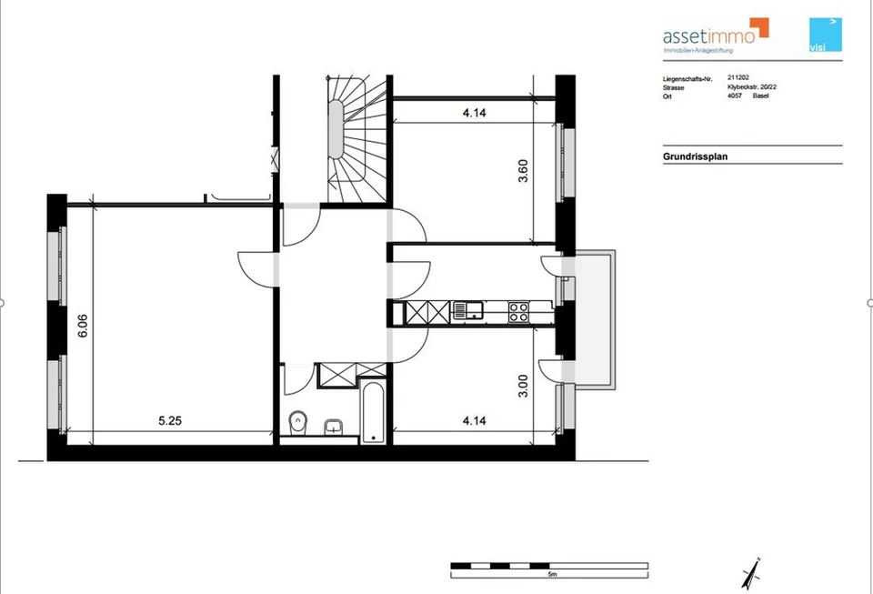 A renovated 3-room apartment directly at the barracks