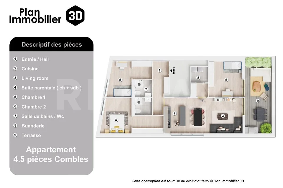PROMOTION EN VENTE SUR PLAN LOT B5, APPARTEMENT 4,5 PIÈCES AVEC LOGGIA