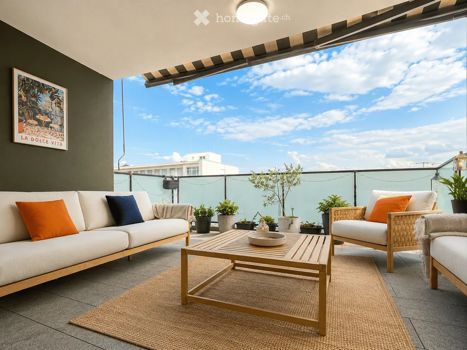 Exklusive möblierte 5.5-Zimmer-Maisonette im 3. + 4. Stock (Attika) mit 23 m² Terrasse