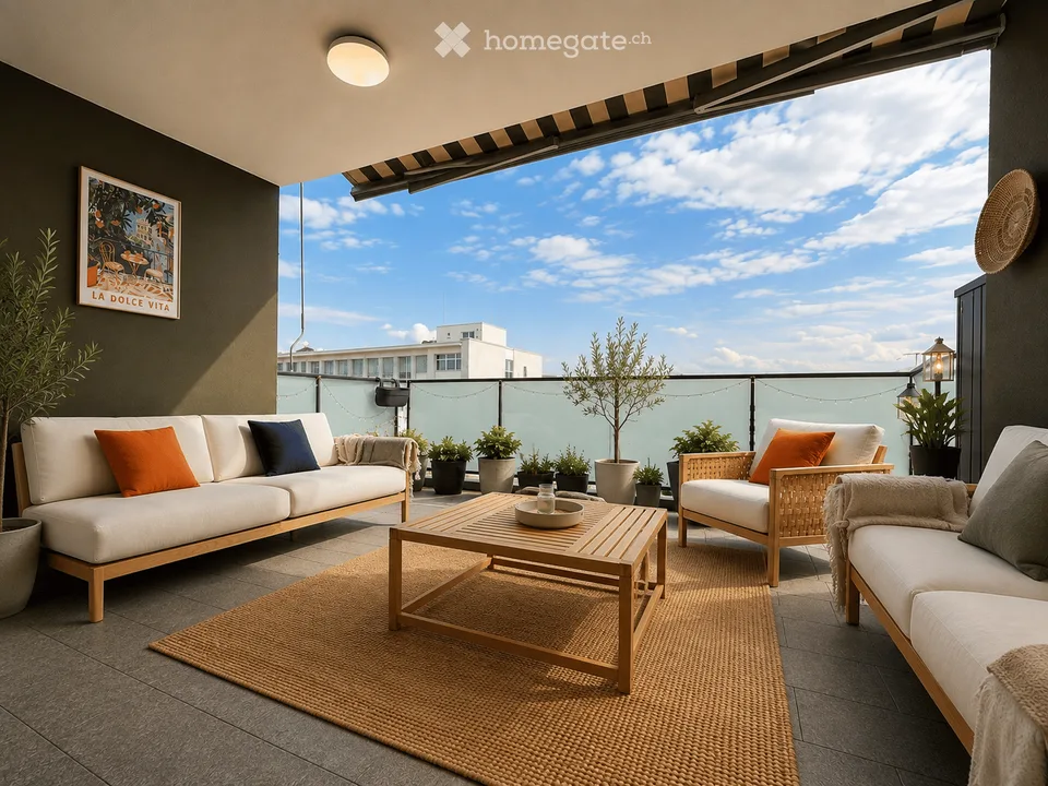 Exclusive furnished 5.5-room maisonette on the 3rd + 4th floor (attic) with 23 m² terrace