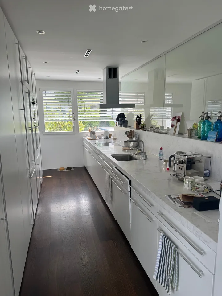 Exklusives Doppeleinfamilienhaus mit Panoramablick auf See, Alpen und Stadt