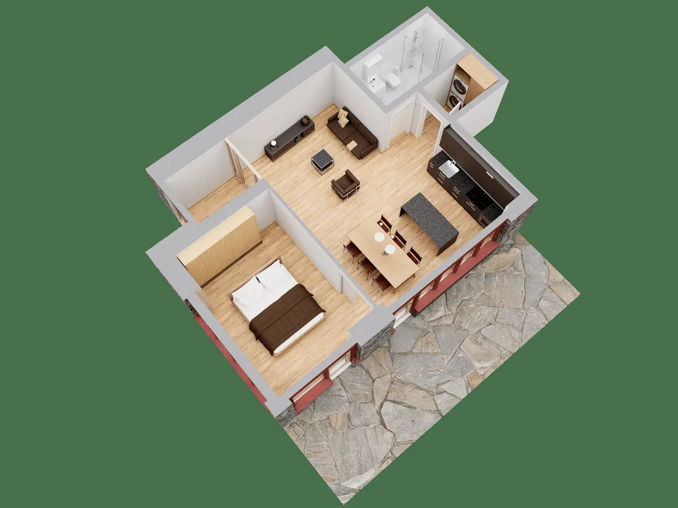 1.5-Zimmer-Studio im neuen Anbau der Residenz Posthaus – Projekt Posthaus Urigen