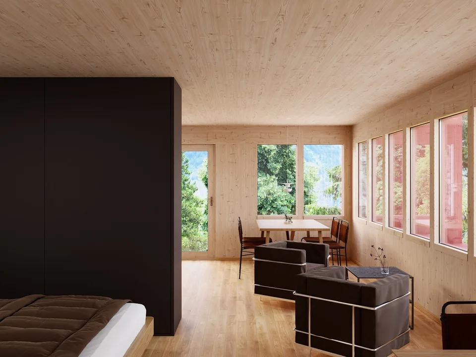 1-Zimmer-Studio im neuen Anbau der Residenz Posthaus – Projekt Posthaus Urigen