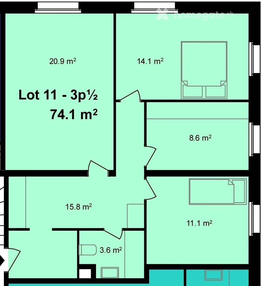 Renovated 3.5-room apartment in Fribourg