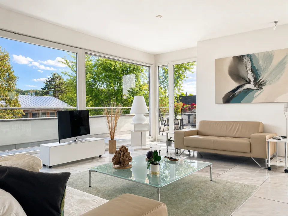 Penthouse de 5½ pièces - architecture unique, beaucoup de lumière, terrasse sur le toit spectaculaire dans le village de Riehen – photo 4 sur 9