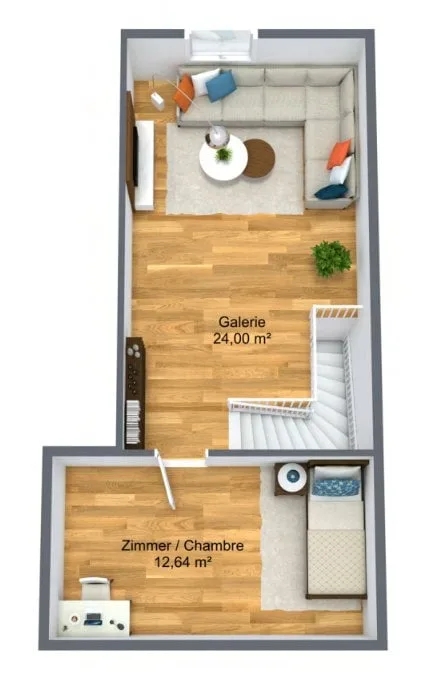 In affitto superbo appartamento di 3.5 locali in duplex (123m2)