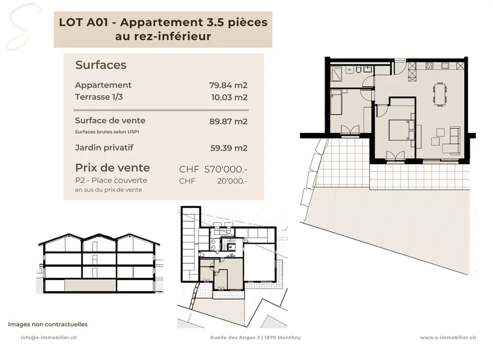 Nouvelle construction à Chamoson - Lot A01 - 3.5 pièces au rez-de-chaussée – photo 2 sur 10
