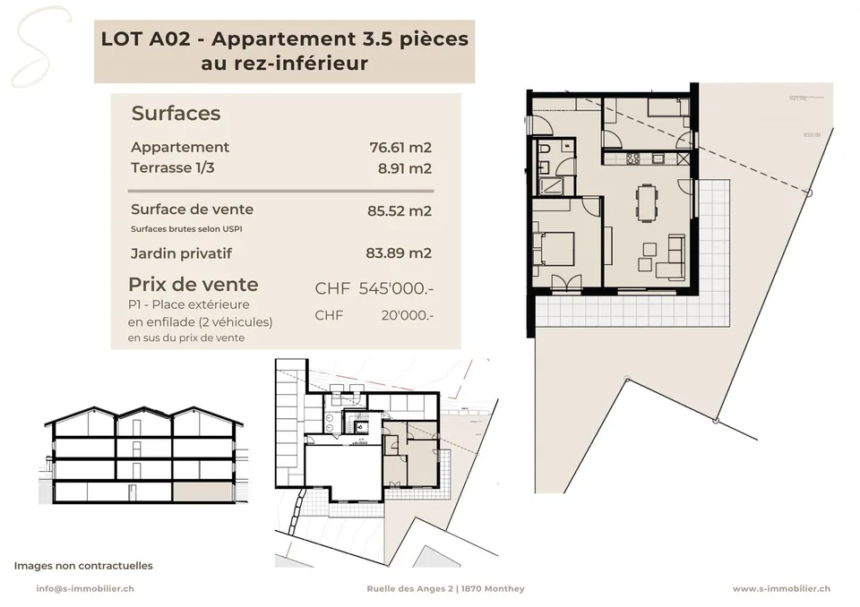 Neubau in Chamoson - Lot A02 - 3,5 Zimmer im Erdgeschoss – Foto 2 von 10