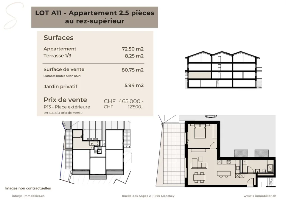 Neubau in Chamoson - Lot A11 - 2,5 Zimmer im Erdgeschoss – Foto 2 von 10
