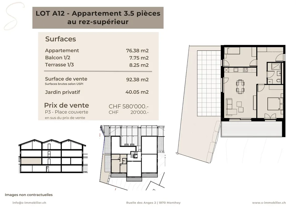 Nouvelle construction à Chamoson - Lot A12 - 3.5 pièces au rez-de-chaussée – photo 2 sur 10