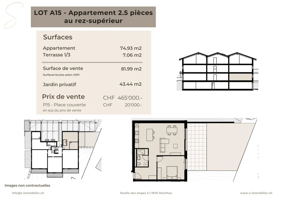 Nouvelle construction à Chamoson - Lot A15 - 2.5 pièces au rez-de-chaussée – photo 2 sur 10