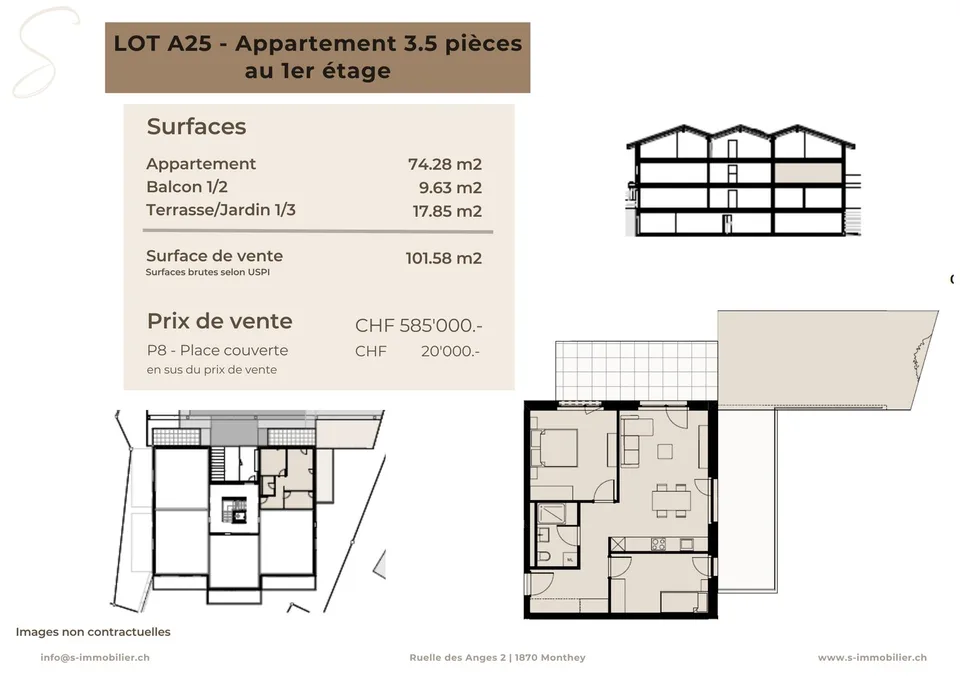 Neubau in Chamoson - Lot A25 - 3.5 Zimmer im 1. Stock – Foto 2 von 10