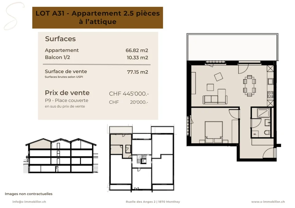 Nouvelle construction à Chamoson - Lot A31 - 2.5 pièces en attique – photo 2 sur 10
