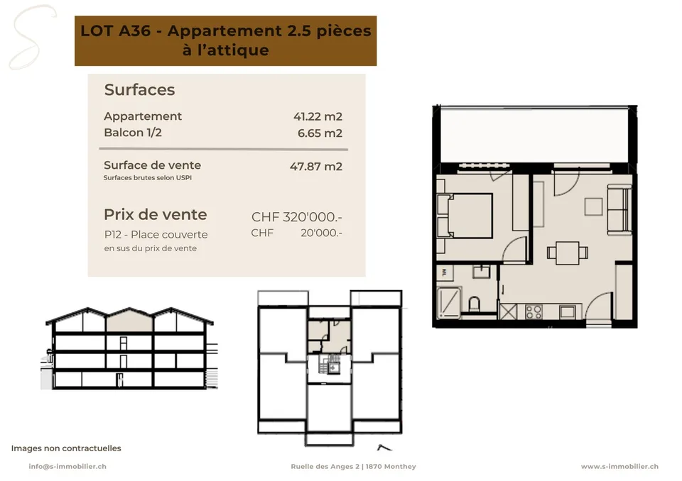 Nouvelle construction à Chamoson - Lot A36 - 2.5 pièces en attique – photo 2 sur 10