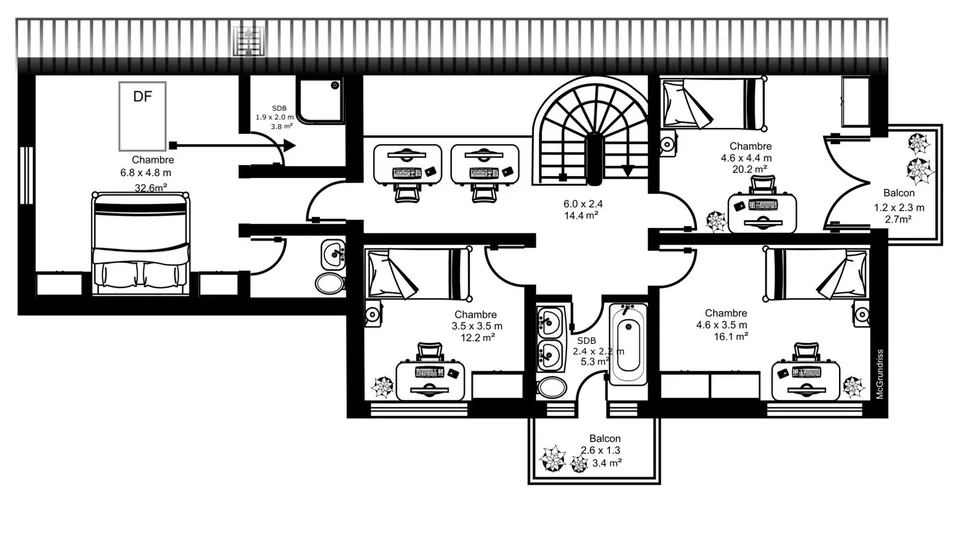 Villa mit 6,5 Zimmern und sehr großem Garten – Foto 12 von 12