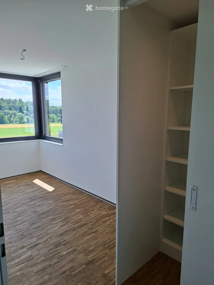 Helle Duplex-Wohnung mit Aussicht auf Feld und Alpen – nahe der Aare