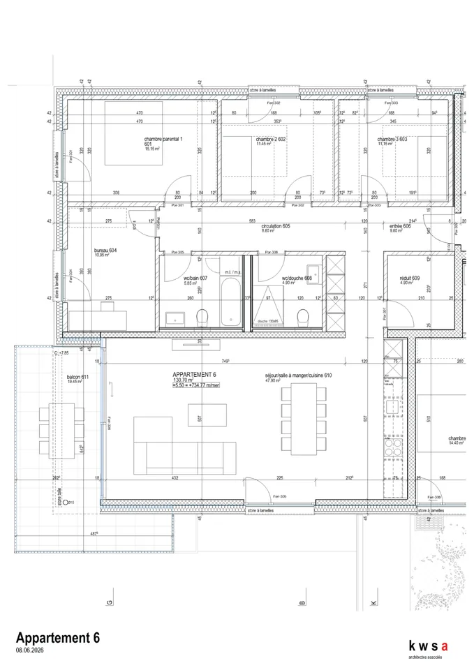 Spacious 5.5-room apartment with covered southwest-facing balcony