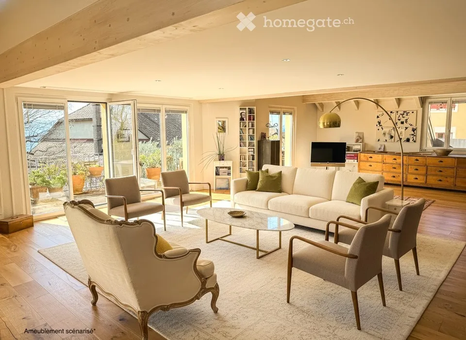 Duplex 5,5 Zimmer, 231 m² — Wohnzimmer von 90 m², Suite, Garage für 6 Fahrzeuge – Foto 3 von 23