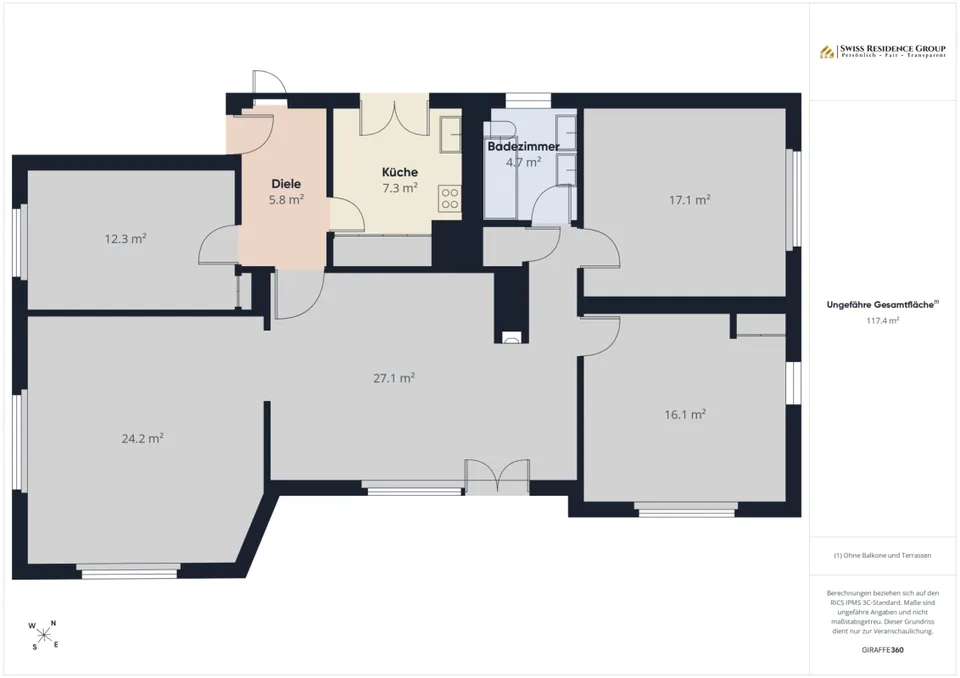 Dans un quartier calme appartement 5,5 pièces à louer immédiatement – photo 12 sur 13
