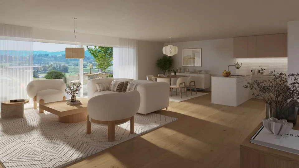 Sculpture moderne avec vue lointaine : appartements neufs au Galtberg – photo 5 sur 11