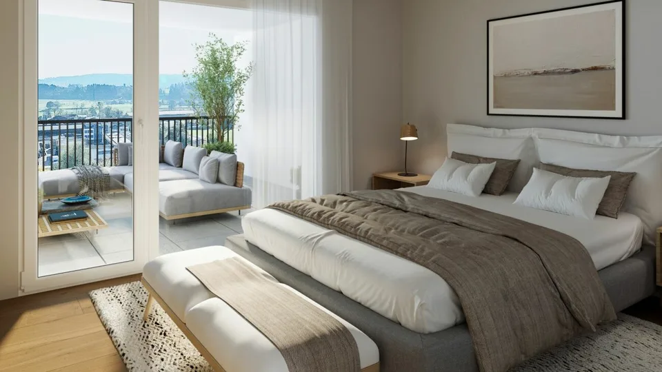 Sculpture moderne avec vue lointaine : appartements neufs au Galtberg – photo 6 sur 11