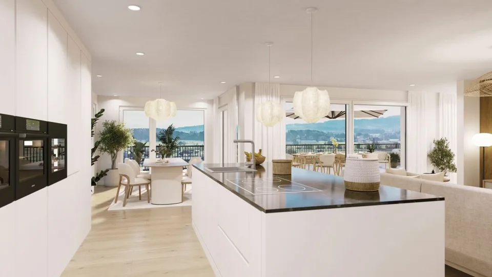 Sculpture moderne avec vue lointaine : appartements neufs au Galtberg – photo 8 sur 11