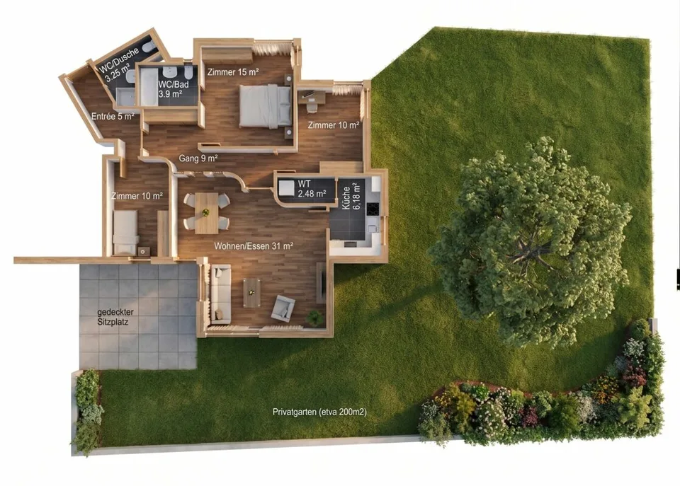 Attraktive 4.5-Zimmerwohnung mit grossem Privatgarten