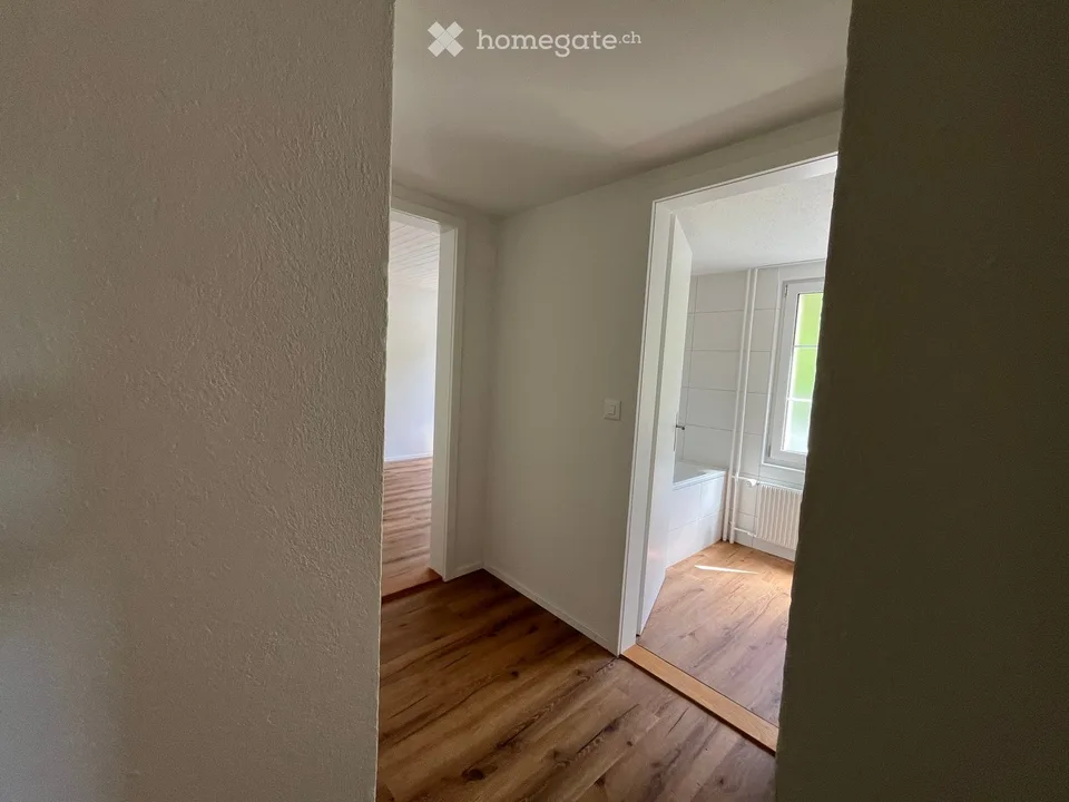 Delizioso appartamento di 3,5 locali in mansarda in un edificio antico con una vista incantevole sulla verde zona di Fischenthal