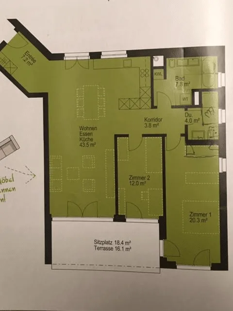 Luxuriöse, helle Wohnung im steuergünstigen Lufingen