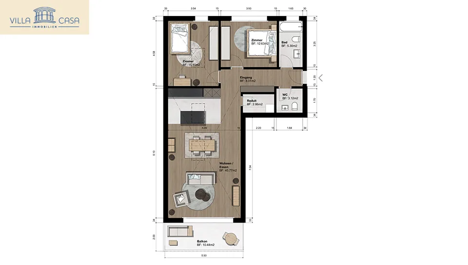 Modern and comfortable living in a spacious apartment with a lift