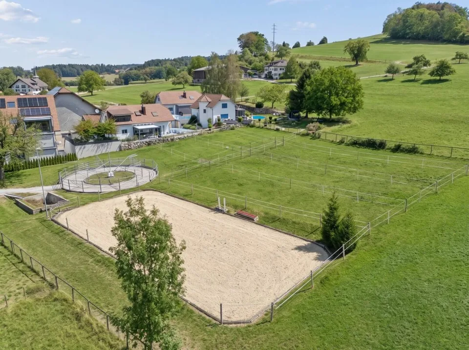 Écurie, manège et installation de conduite ainsi que pâturages directement à la maison – photo 4 sur 9