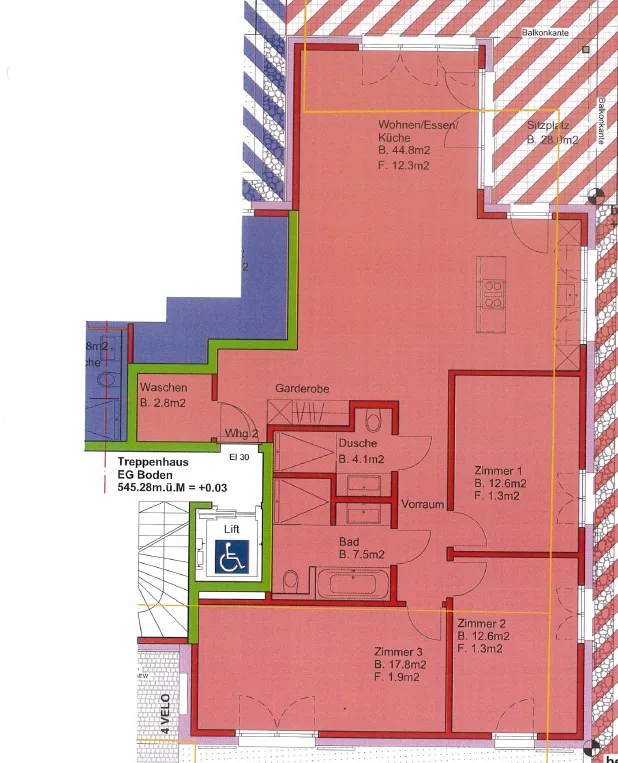 Appartement charmant avec beaucoup d'espaces verts, moderne et familial