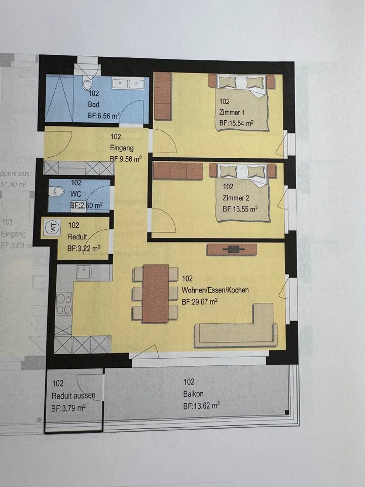 À partir du 1.12 - 80 m2 grande, superbe appartement 3.5 pièces avec 17 m2 de terrasse/balcon – photo 19 sur 20