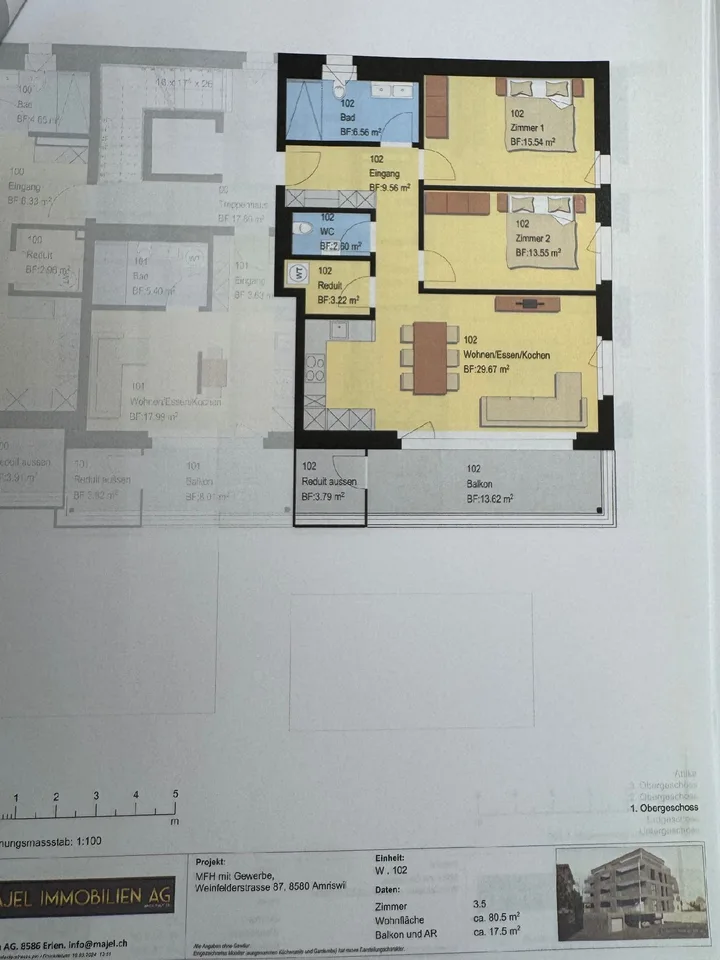 À partir du 1.12 - 80 m2 grande, superbe appartement 3.5 pièces avec 17 m2 de terrasse/balcon – photo 20 sur 20