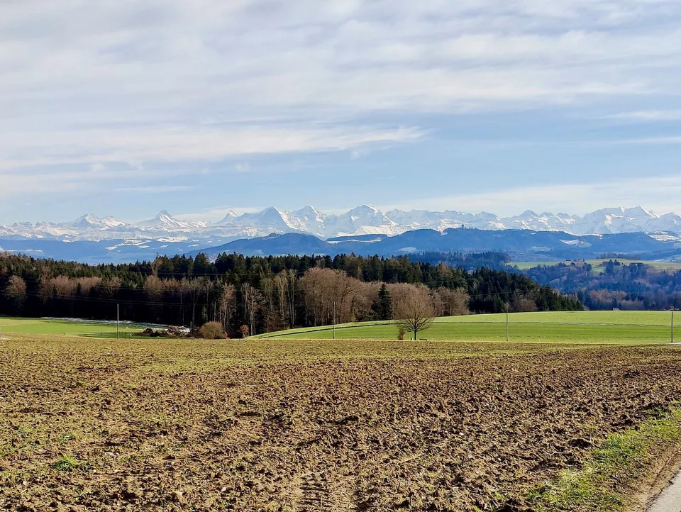 15min von Bern mit traumhafter Aussicht auf Alpen in Mitten der Natur,