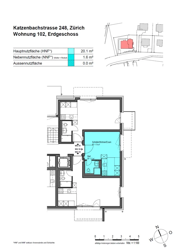 Appartement rénové & charmant de 1 pièce à Zürich-Seebach! – photo 2 sur 2