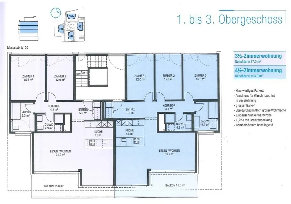 3.5 Zimmer Wohnung – photo 10 sur 10