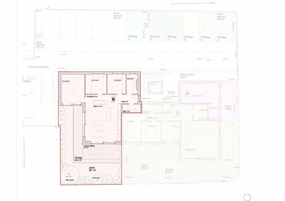 Les Carrels - Appartamento di 4.5 locali con giardino Lot 2/B – foto 9 di 9
