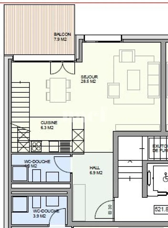 Dans quartier familial - Appartement de 2.5 pièces au troisième étage