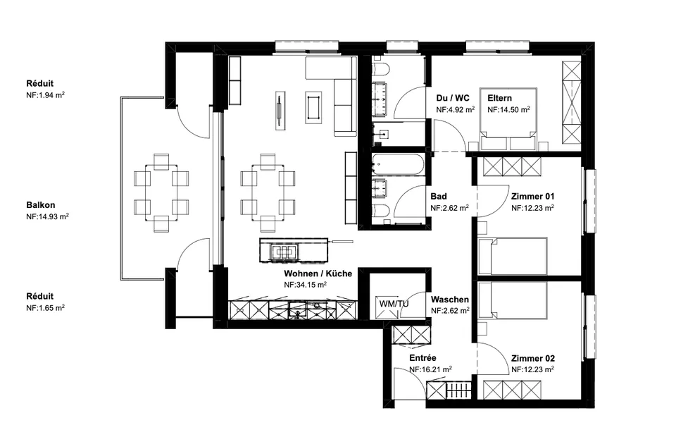 Tanneggerpark 4.5 room new apartment